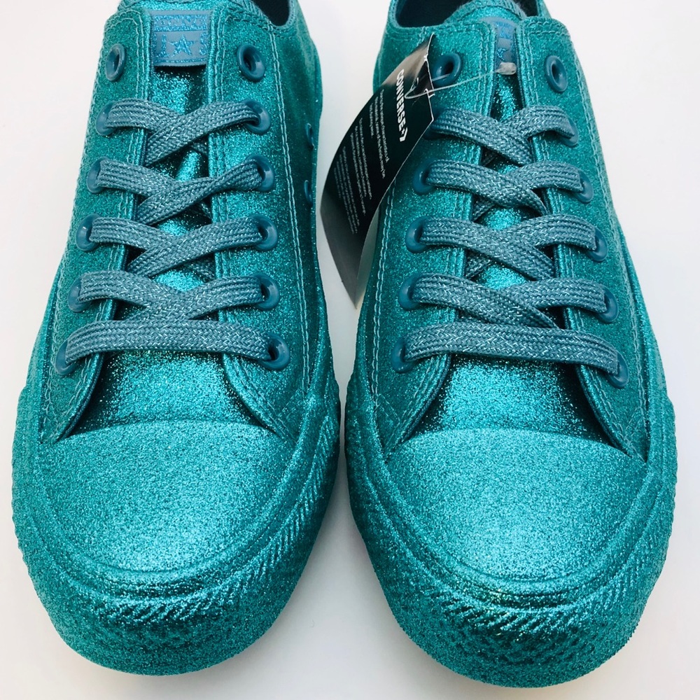 Converse Ctas Low Top Brittany Blue Glitter NWT - Picture 7 of 8